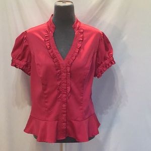 🌼Vintage 🌼 My Michelle fuschia peplum waist blouse size large